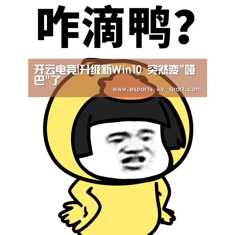 开云电竞|升级新Win10 突然变哑巴了(图1) LOL直播